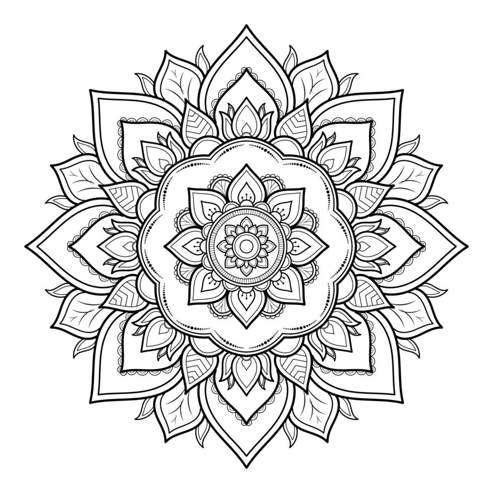 Mandala pattern design with hand drawn vector