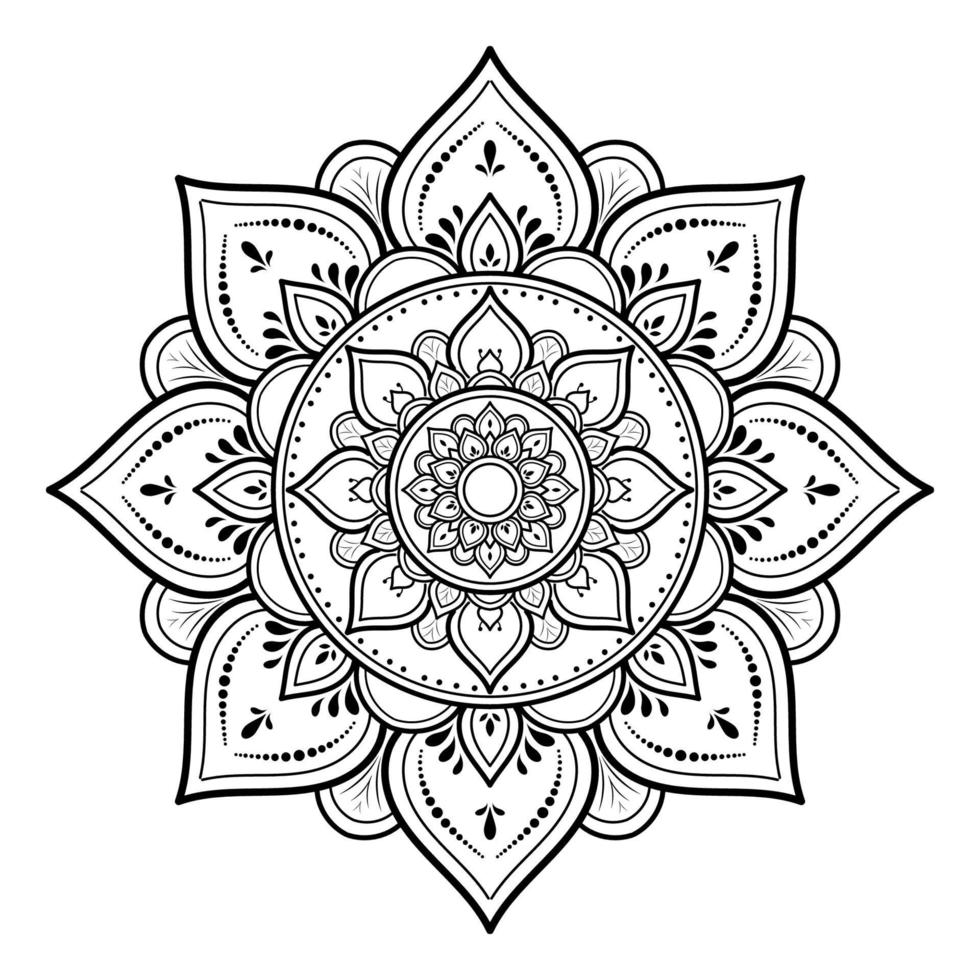 Mandala pattern design with hand drawn vector