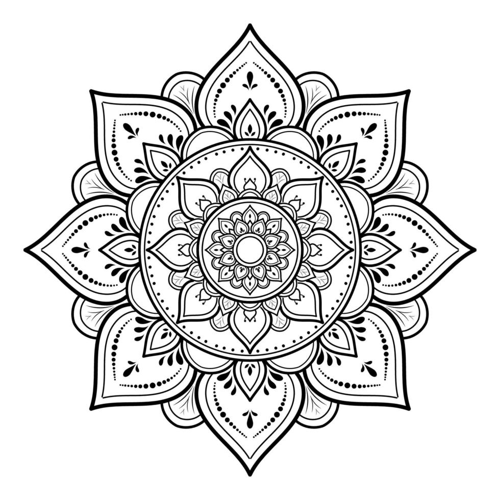 Mandala pattern design with hand drawn vector