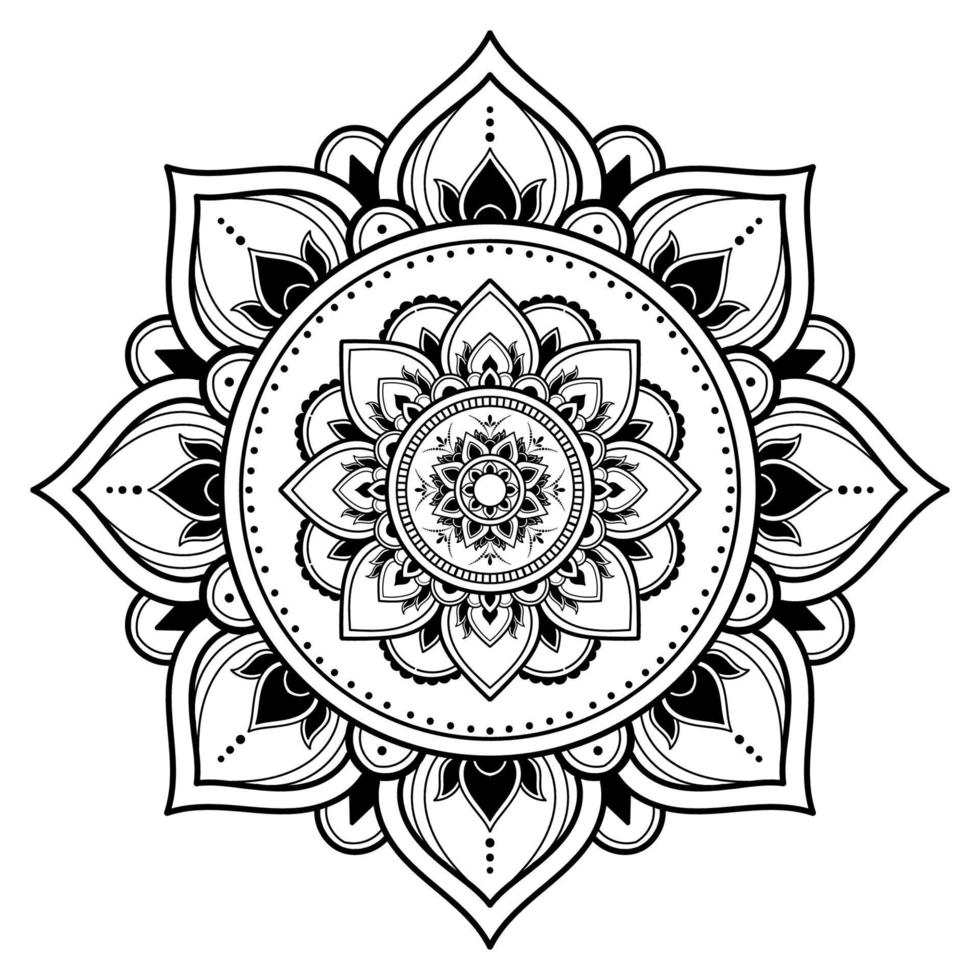 Mandala pattern design with hand drawn vector