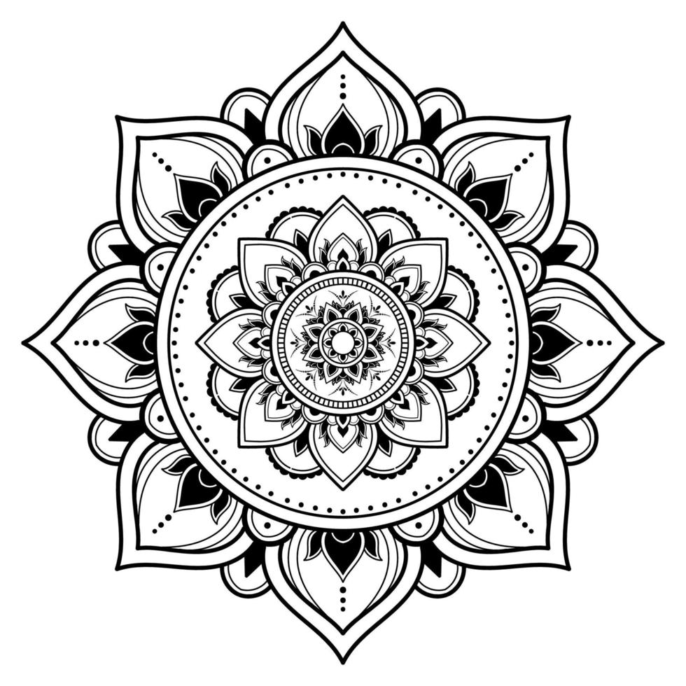 diseño de patrón de mandala con dibujado a mano vector