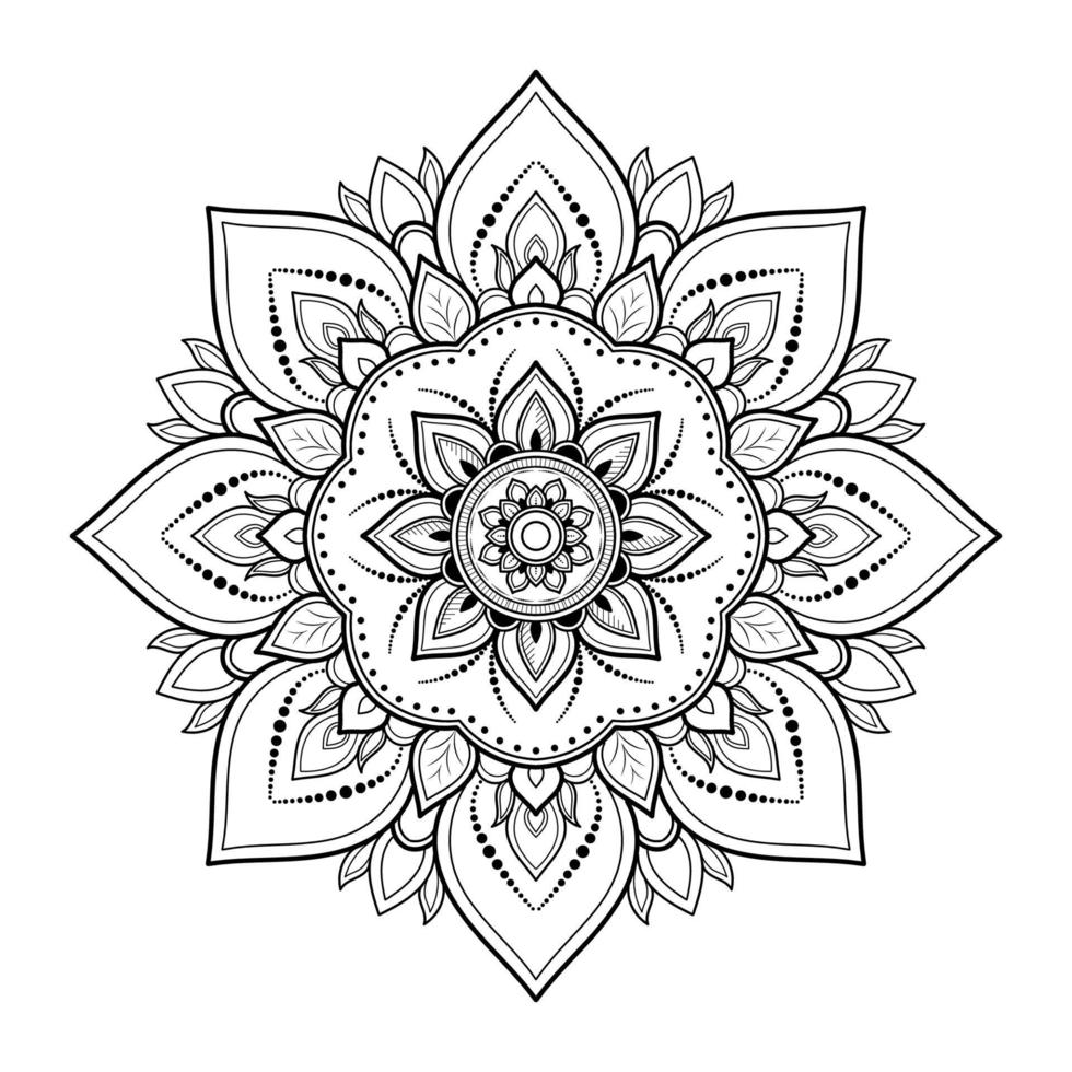 Mandala pattern design with hand drawn vector