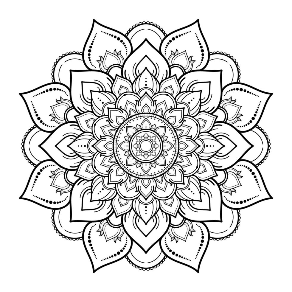 Mandala pattern design with hand drawn vector