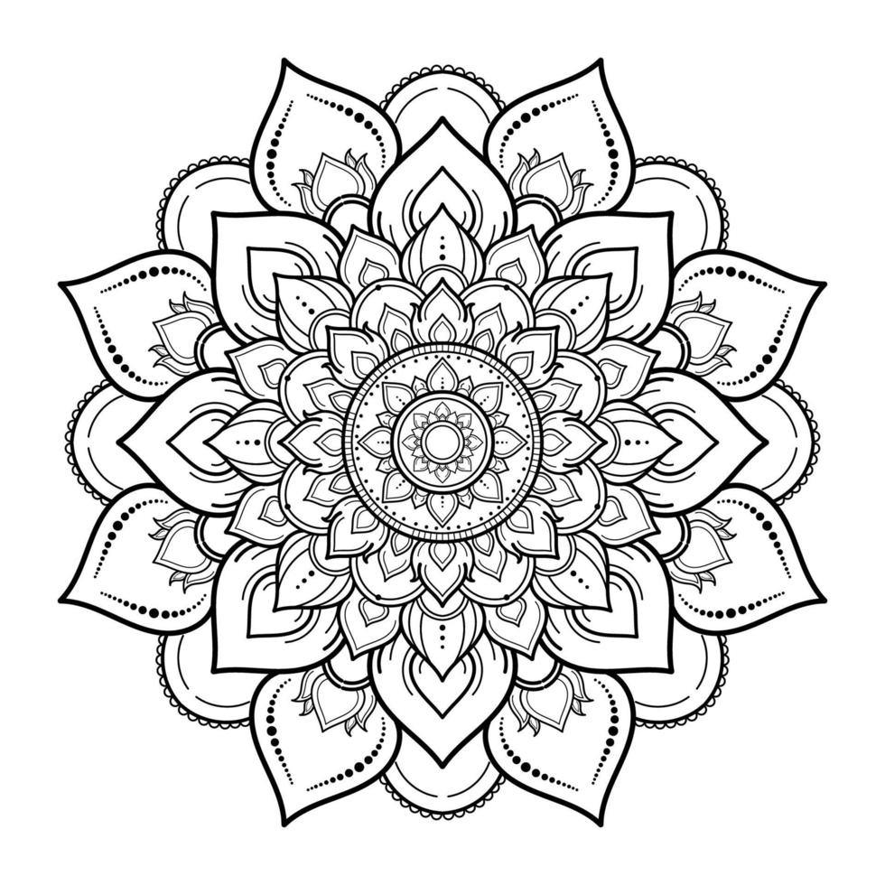 Mandala pattern design with hand drawn vector