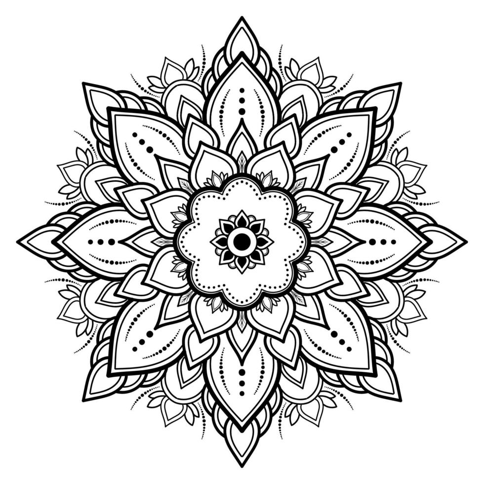 Mandala pattern design with hand drawn vector