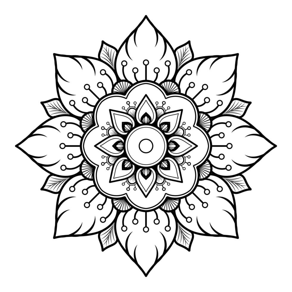 Mandala pattern design with hand drawn vector