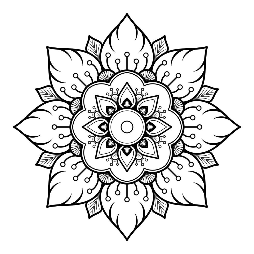 diseño de patrón de mandala con dibujado a mano vector