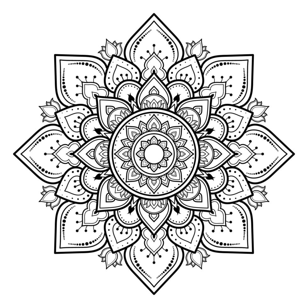 Mandala pattern design with hand drawn vector