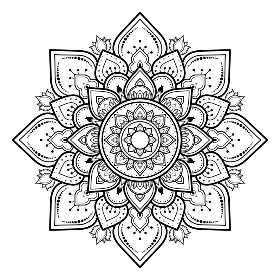 diseño de patrón de mandala con dibujado a mano vector