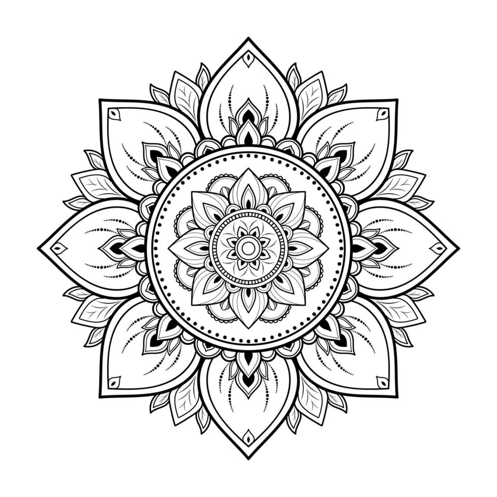 Mandala pattern design with hand drawn vector