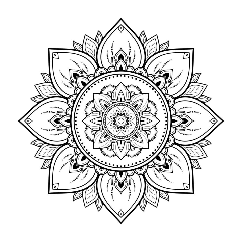 diseño de patrón de mandala con dibujado a mano vector