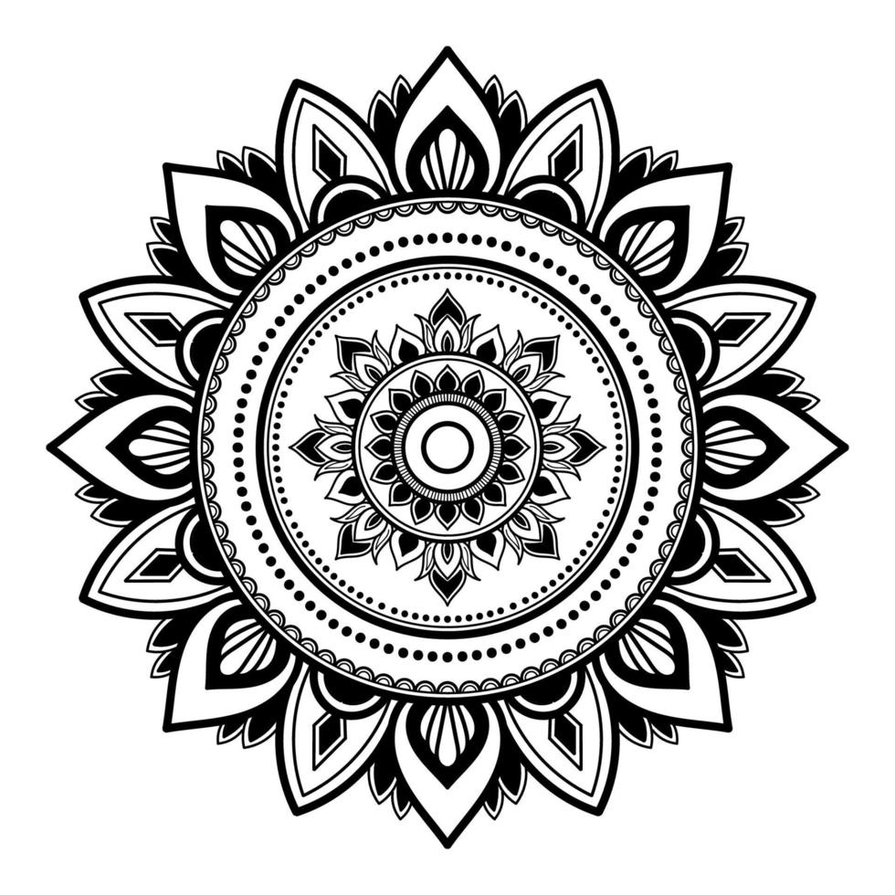 diseño de patrón de mandala con dibujado a mano vector