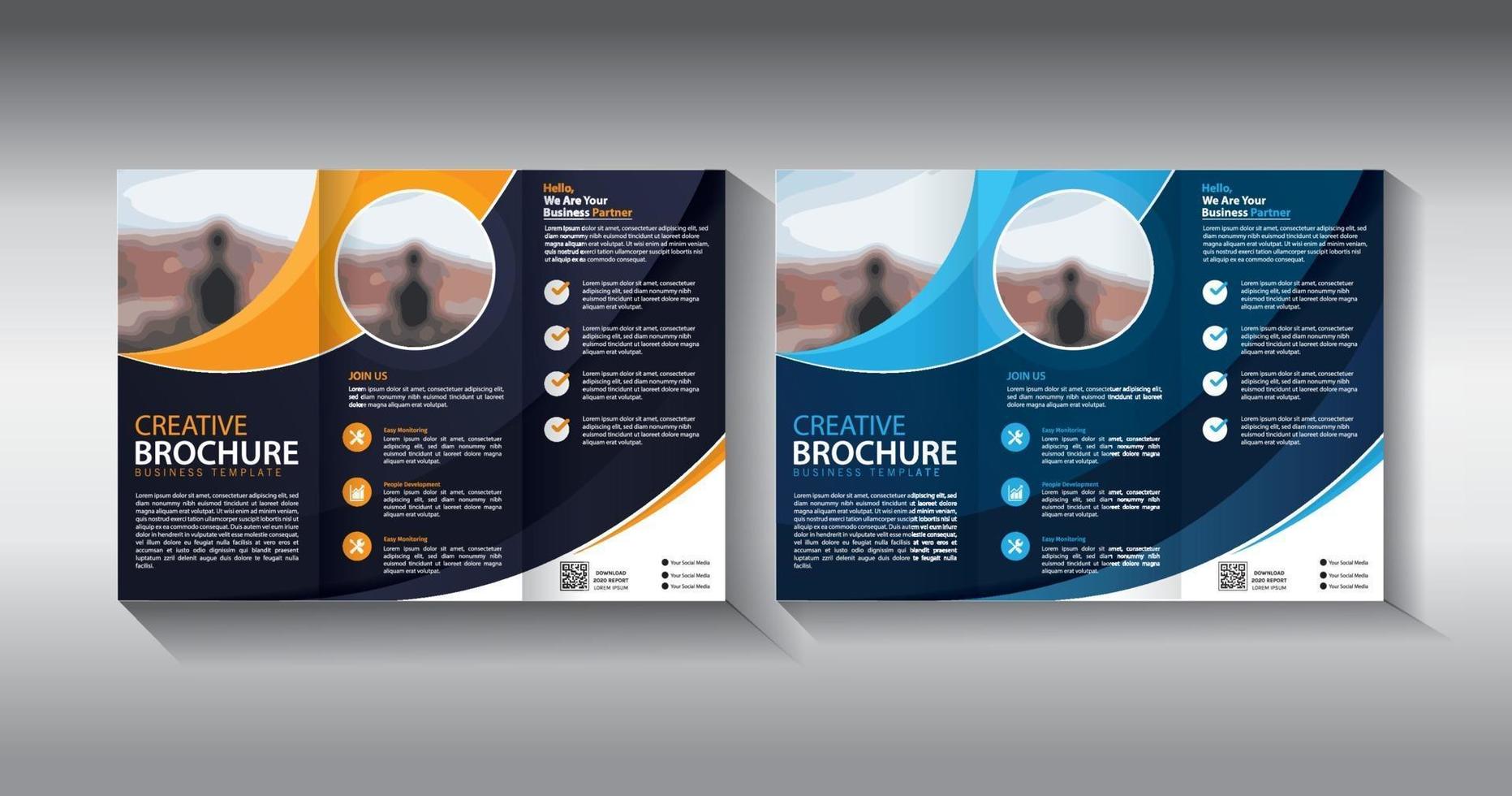 modern trifold business brochure design template vector