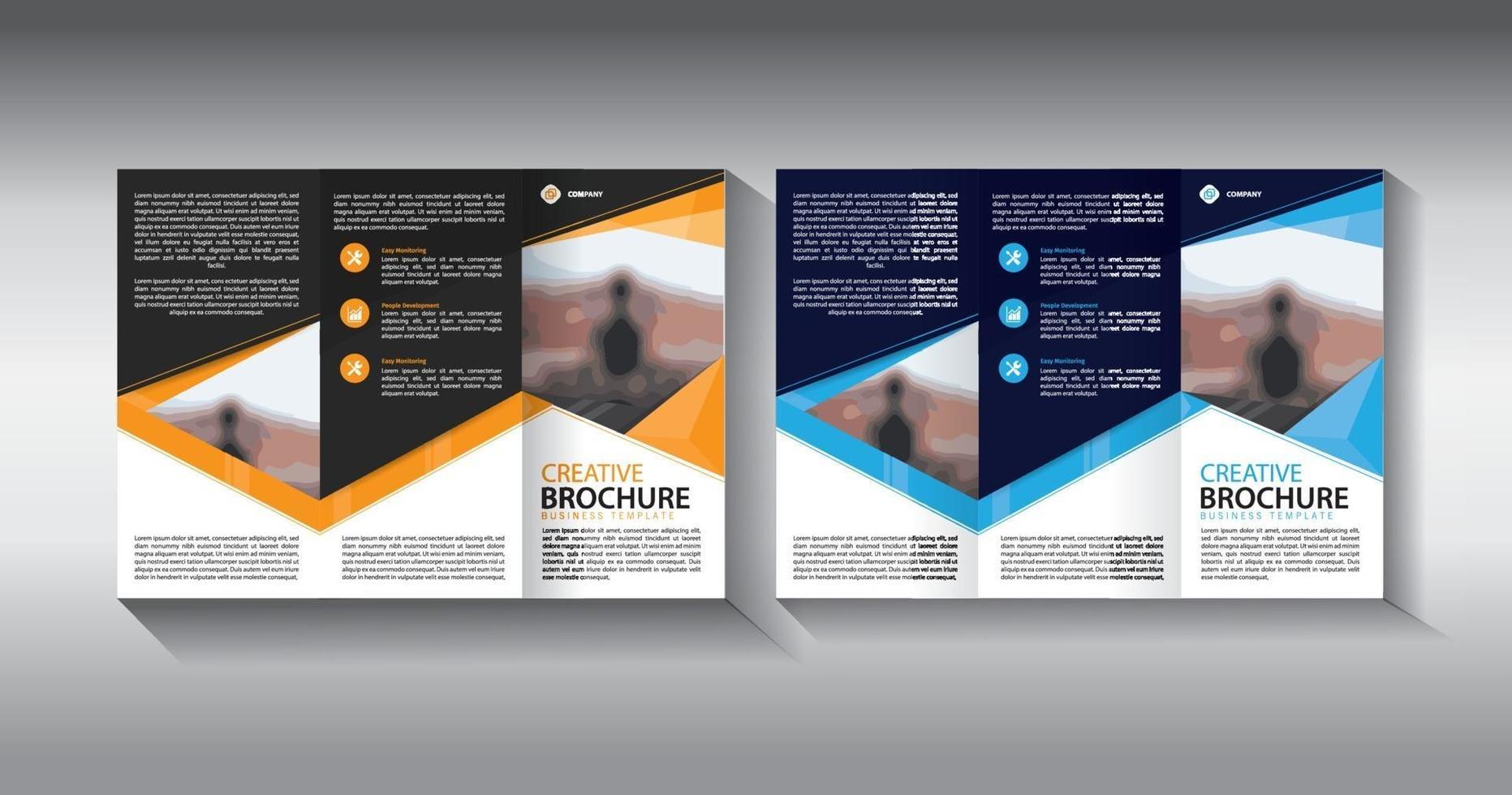 modern trifold business brochure design template vector