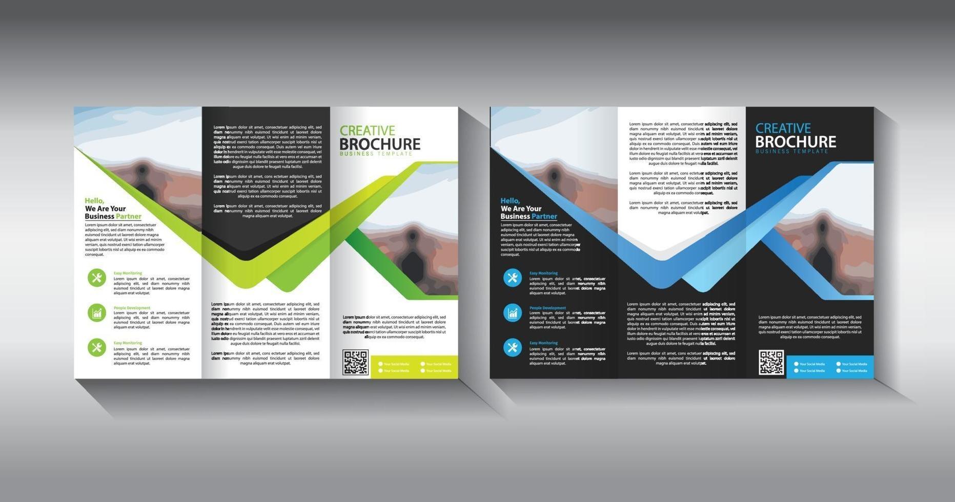 modern trifold business brochure design template vector