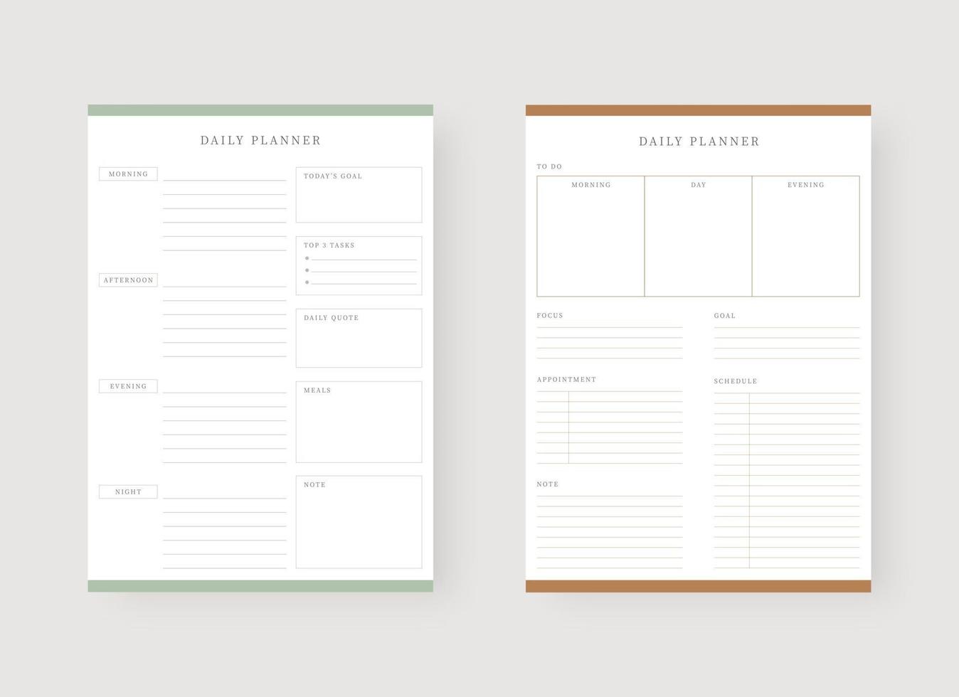 Daily planner template. vector