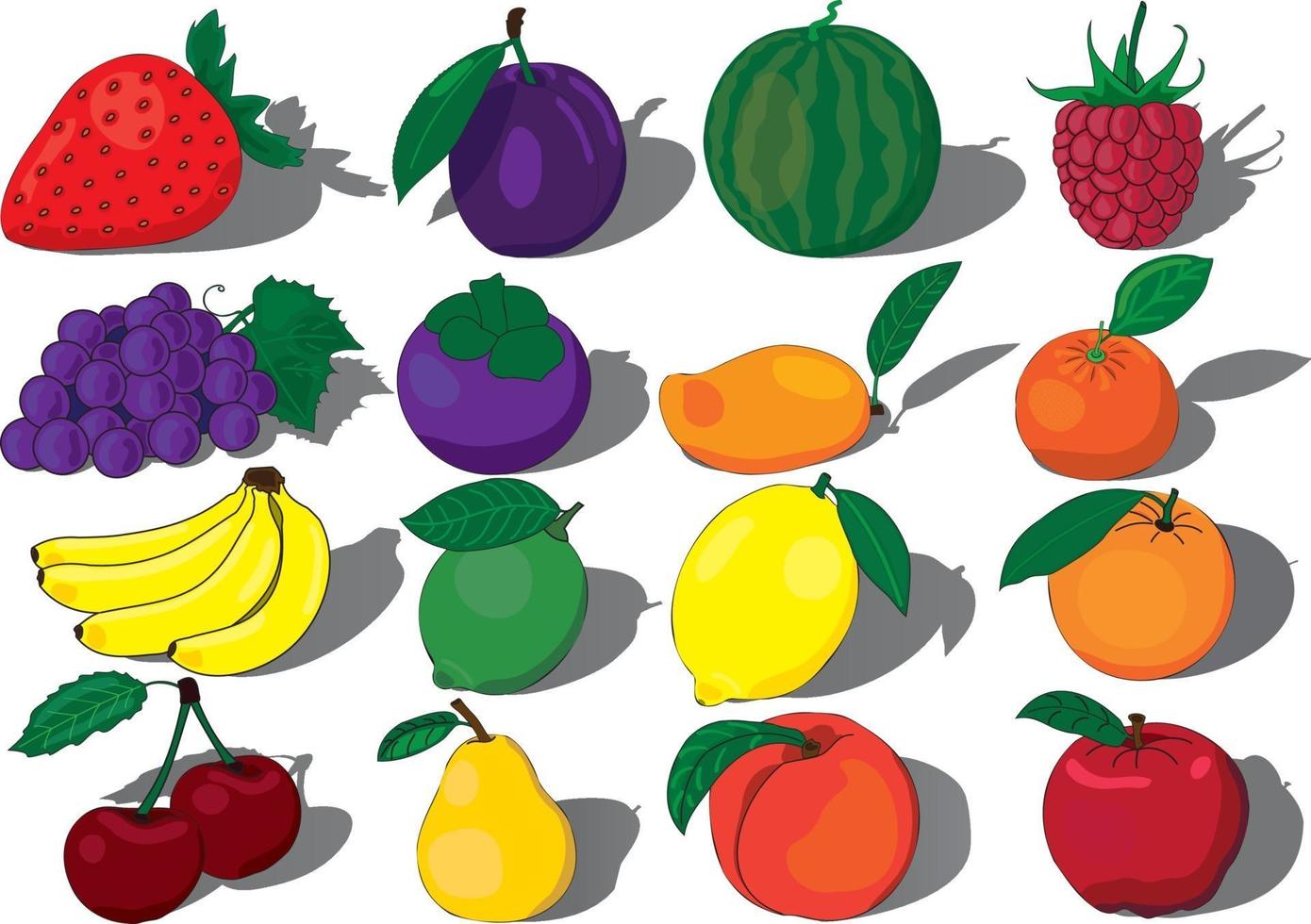 Fruits collection vector illustration