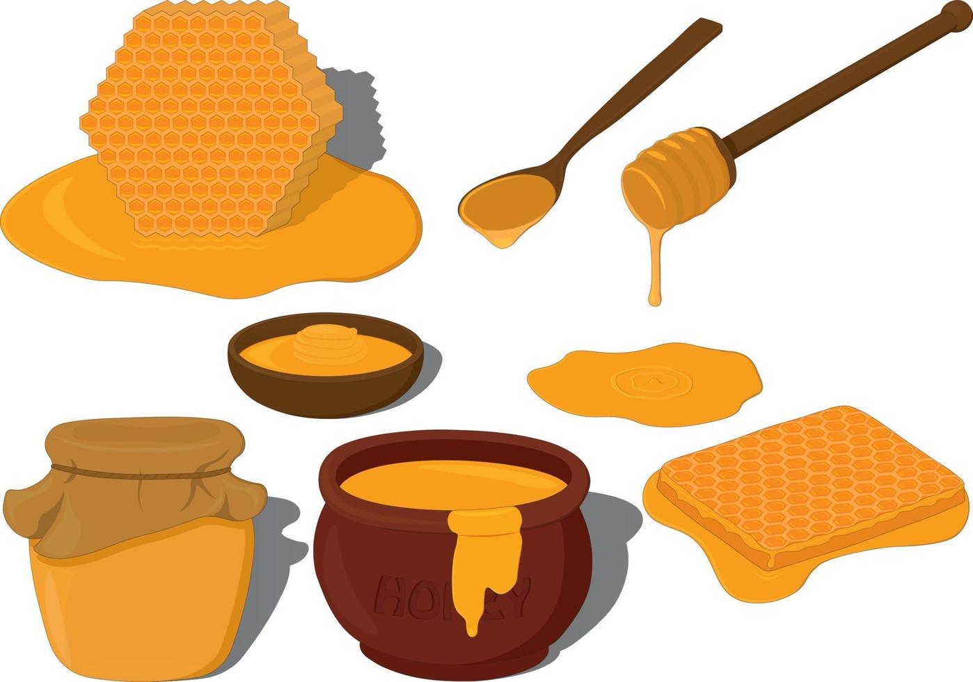 Fresh honey collection vector illustration