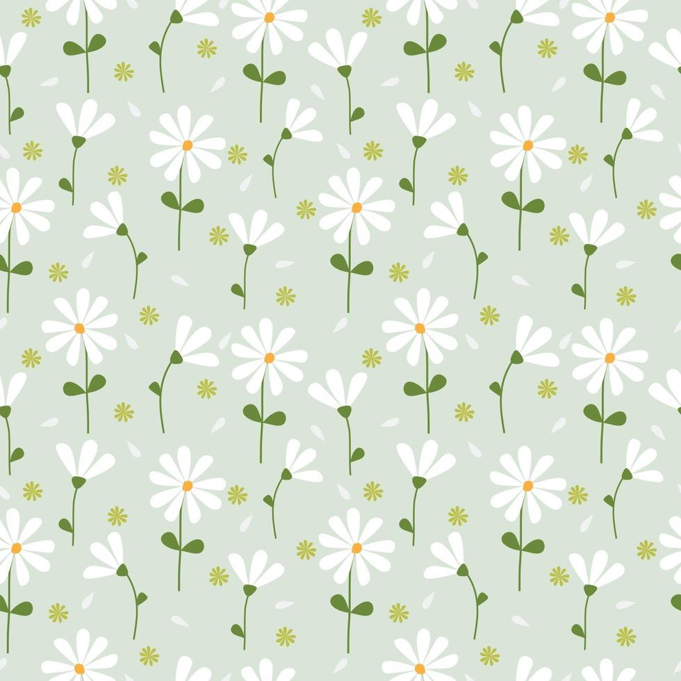 Cute vintage little white flower pattern seamless background vector