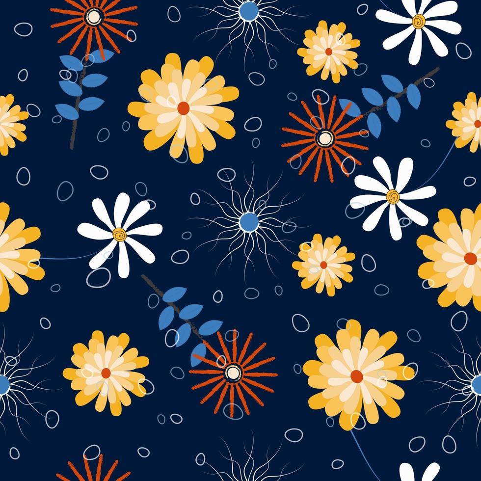 Seamless colorful  tropical floral pattern background vector