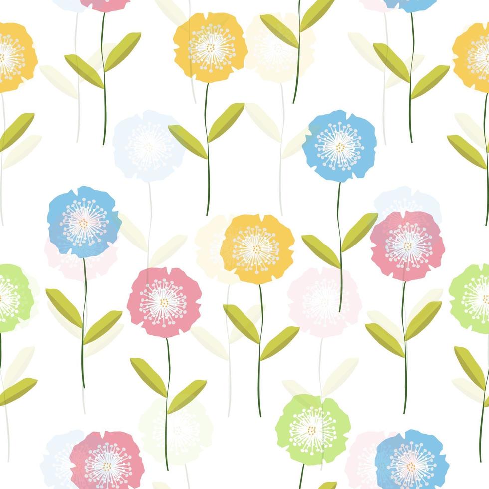 Fondo de patrón floral fresco colorido transparente vector