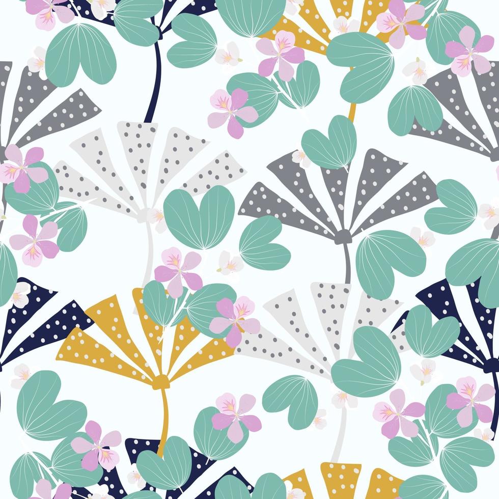 Fondo de patrón floral pastel dibujado a mano transparente vector