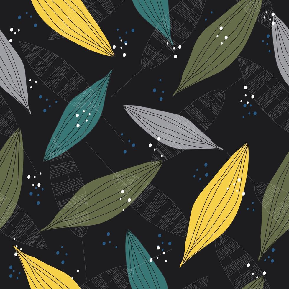 Abstract autumn leaves surface pattern seamless background vector