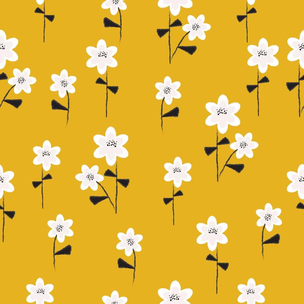 Cute elegant vintage flowers seamless pattern background vector