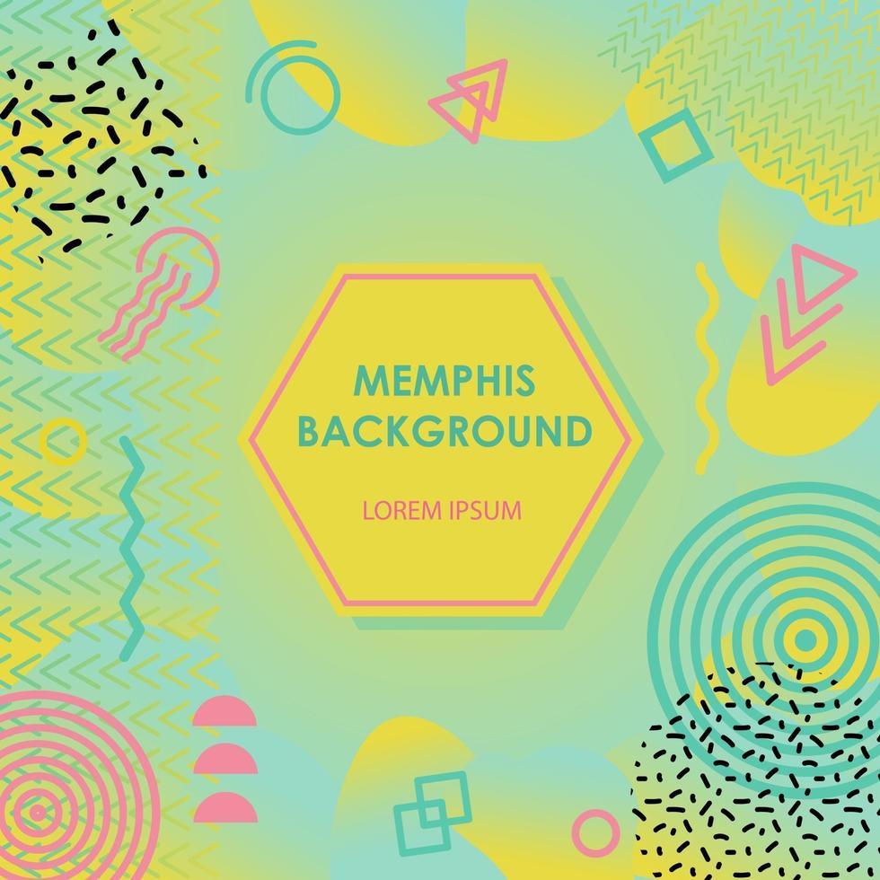 Memphis geometric background vector