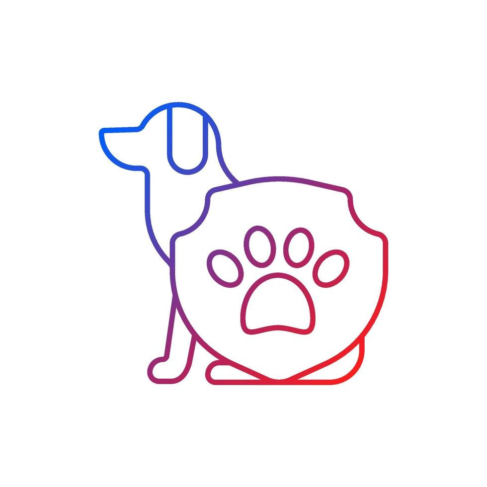 Animal protection gradient linear vector icon