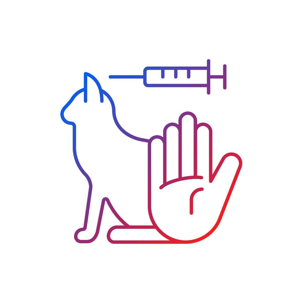 No cat testing gradient linear vector icon