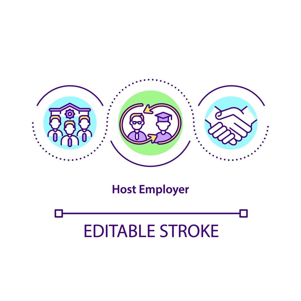 Host employer concept icon vector