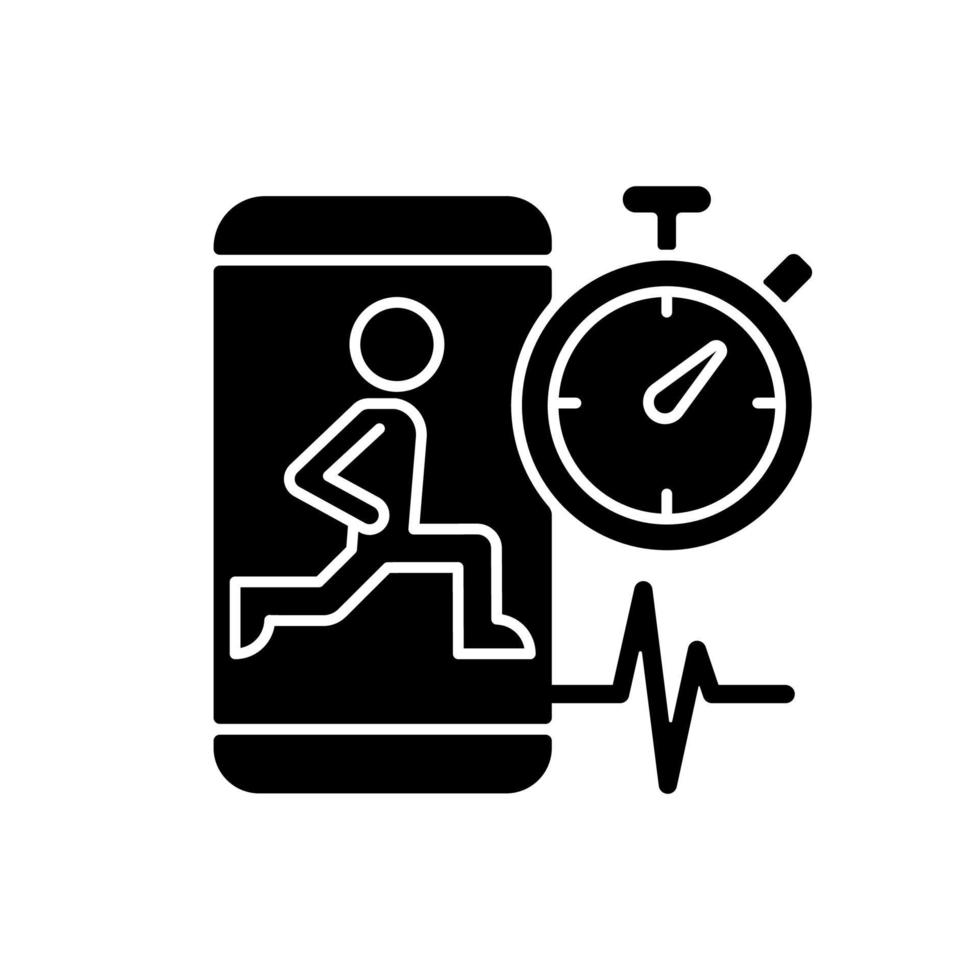 High intensity and intervals workout black glyph icon. vector