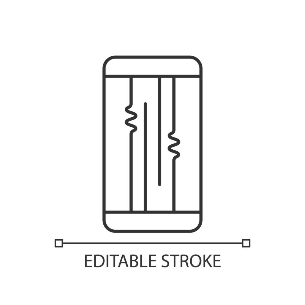 icono lineal de problemas de pantalla o lcd vector