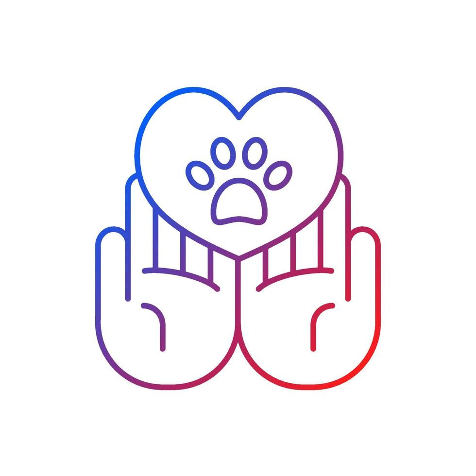 Animal friendly gradient linear vector icon