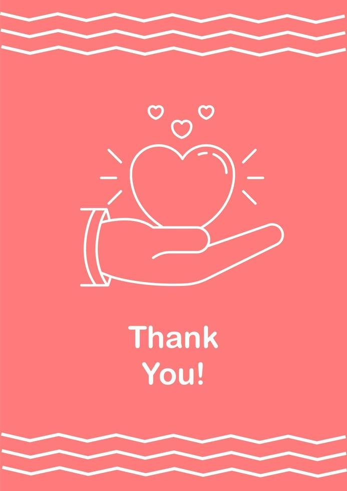 Being thankful for everything postcard with linear glyph icon vector