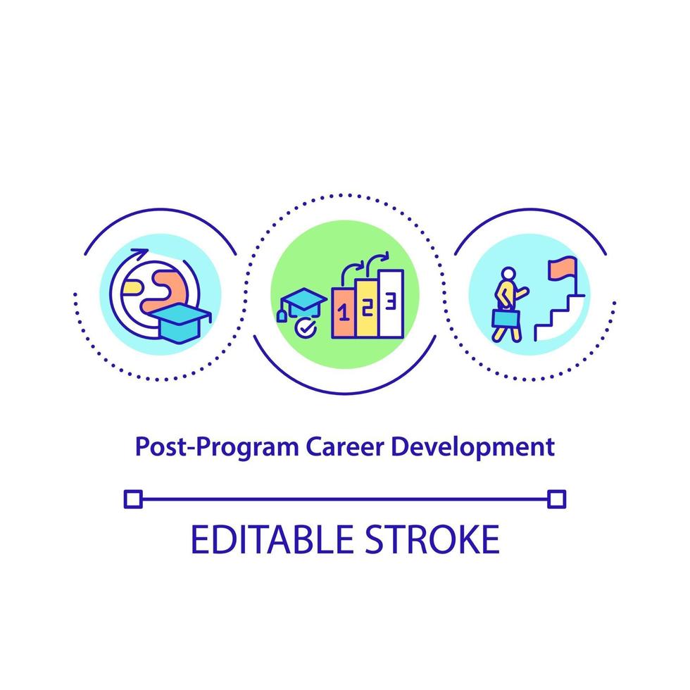 Post-program career development concept icon vector