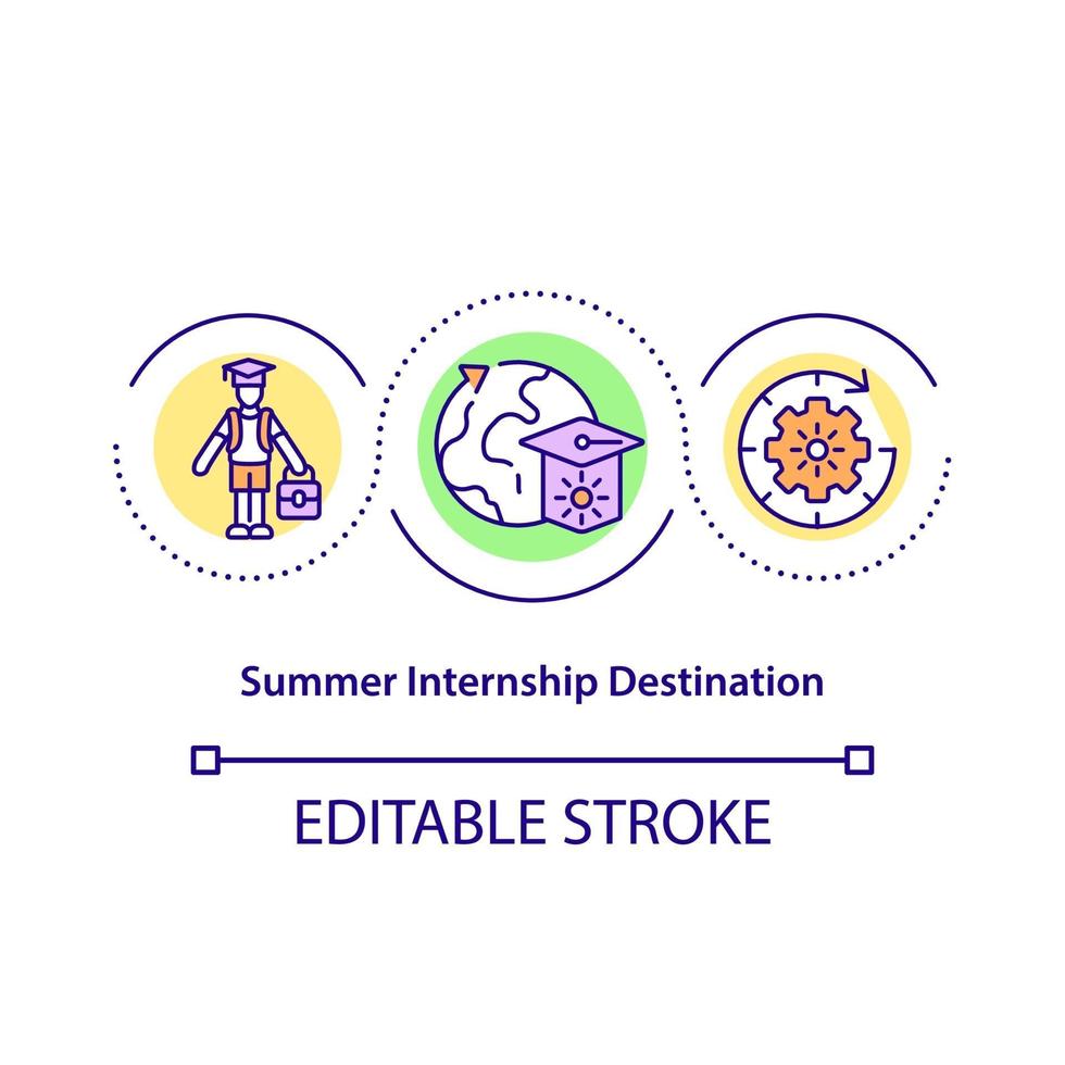 Summer internship destination concept icon vector