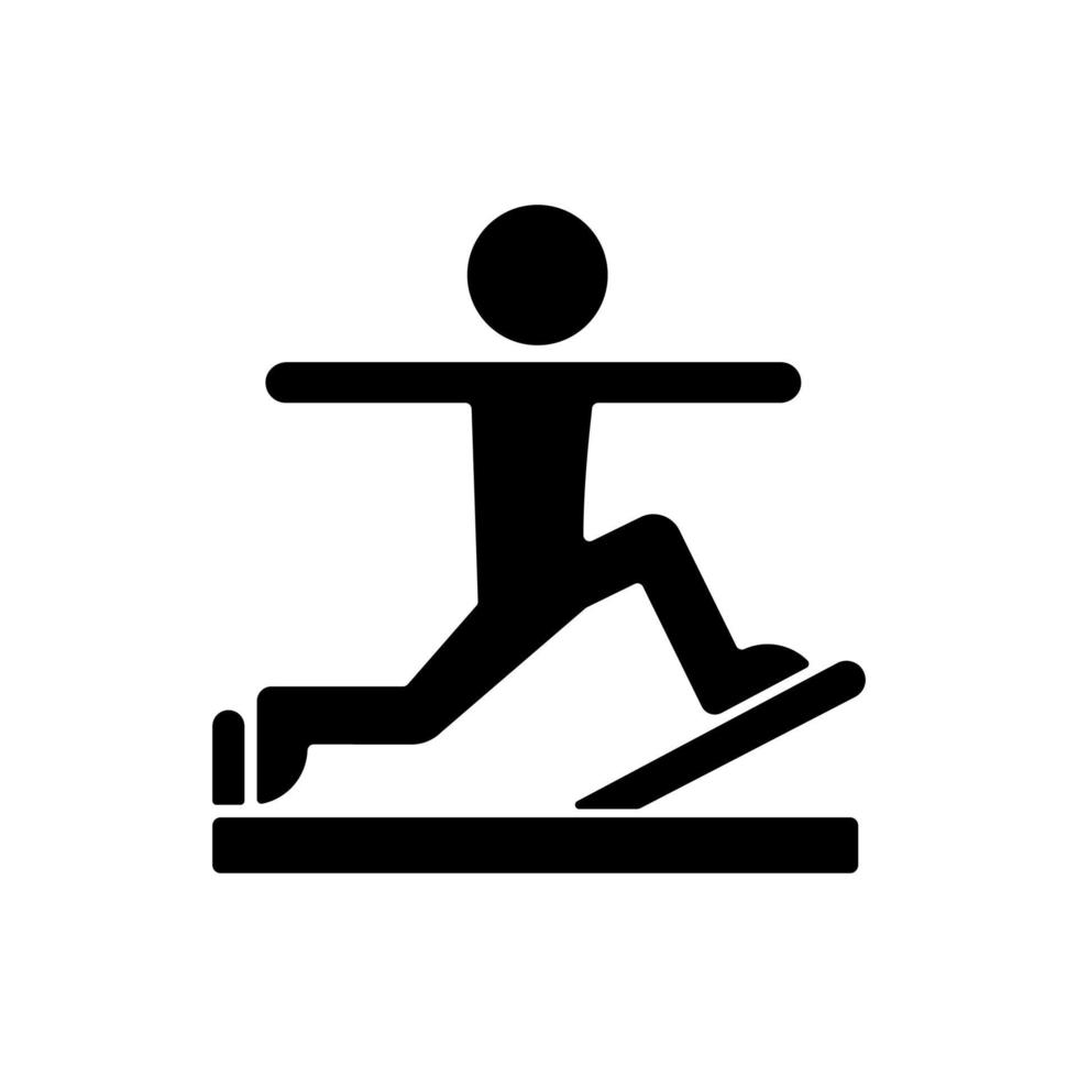 Pilates black glyph icon. vector