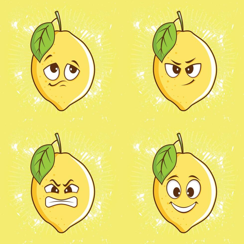 Lemon vector. Lemon character design. vector