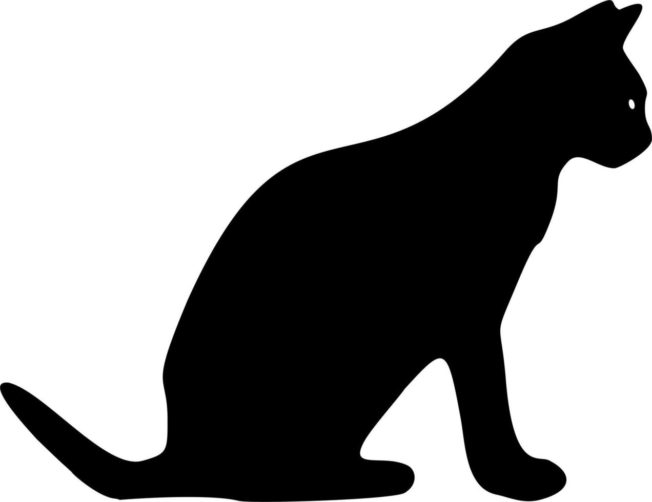 silueta de gato negro vector