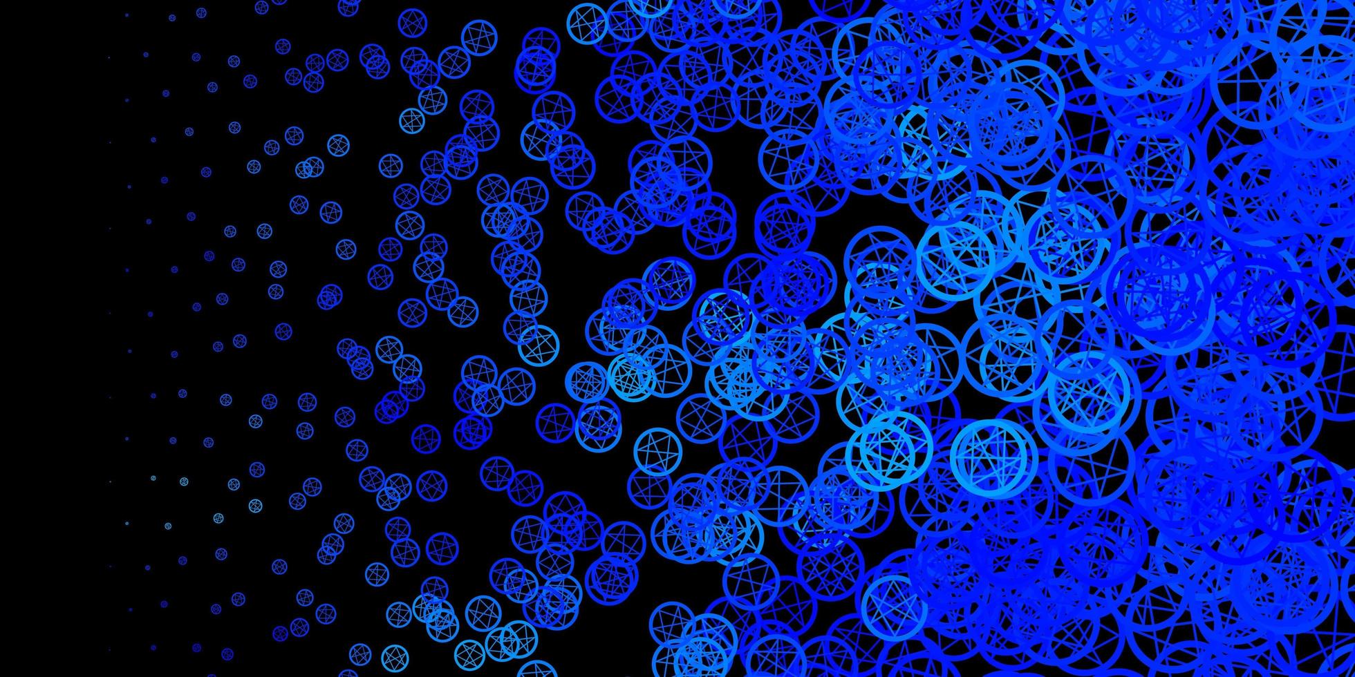 Dark BLUE vector template with esoteric signs.
