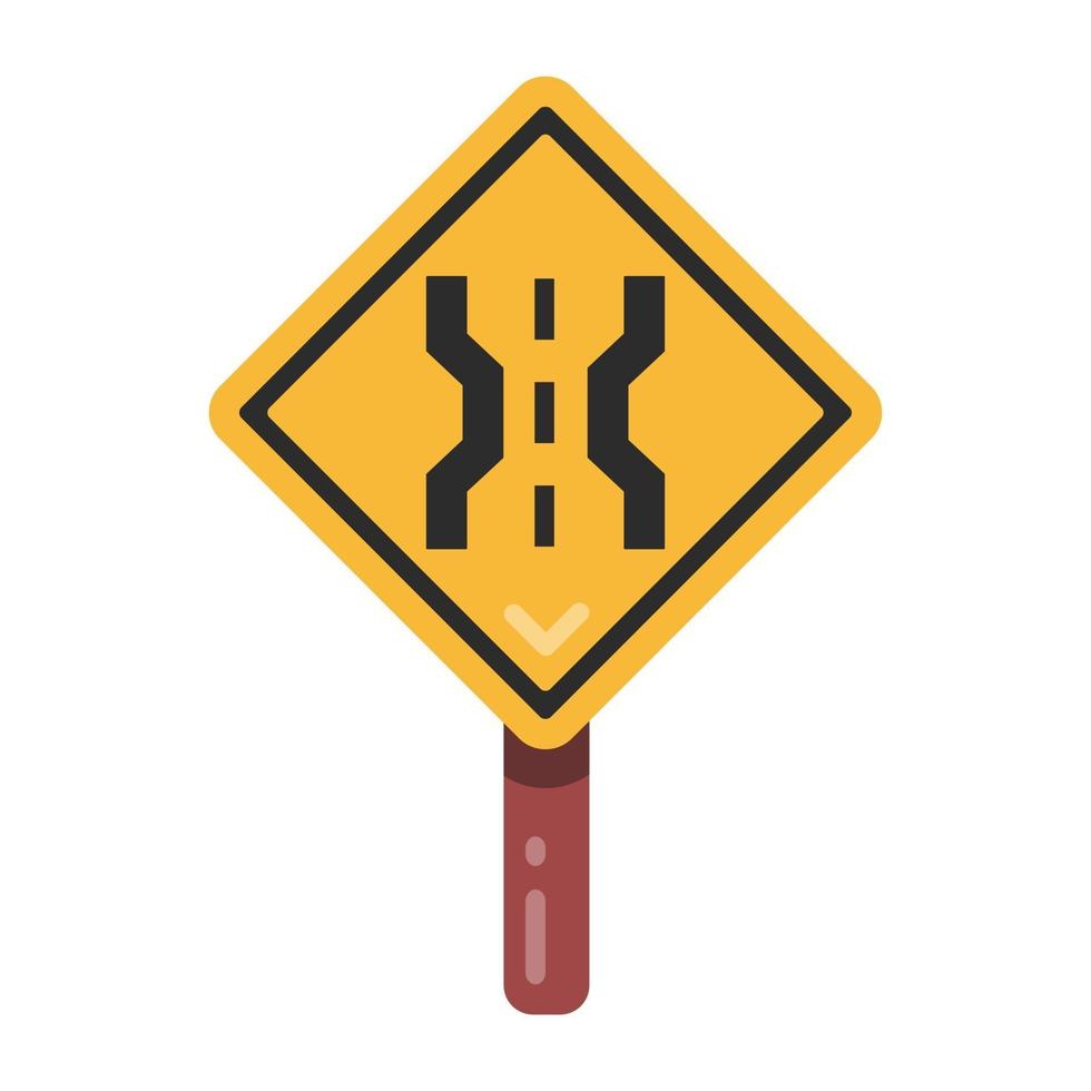 Narrow Road Signage vector