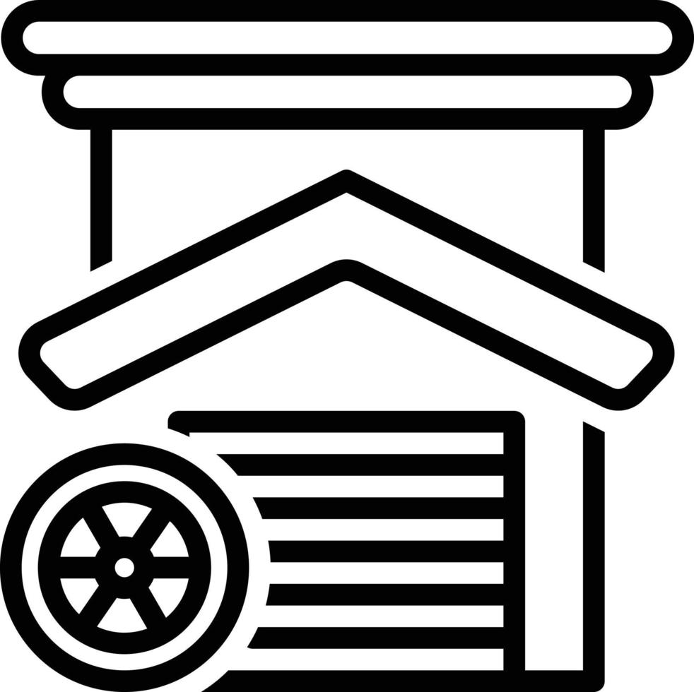 Line icon for garage vector