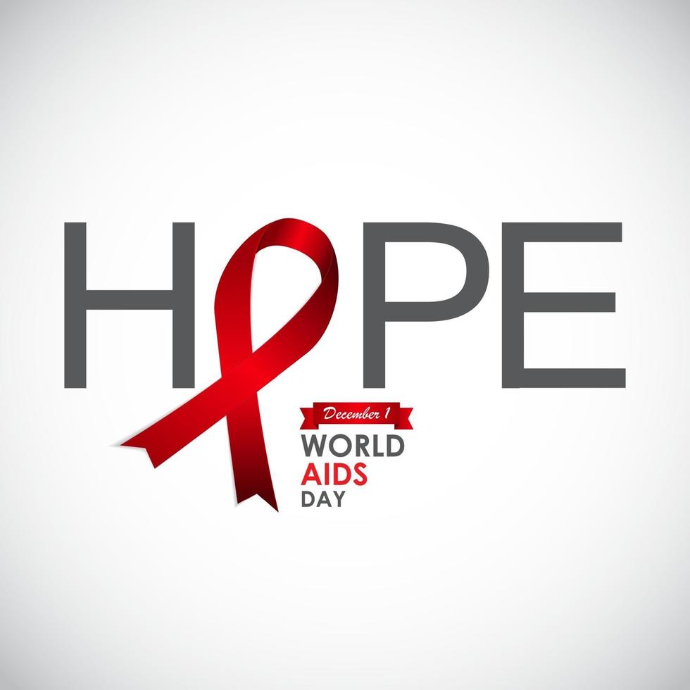 Ribon rojo - símbolo del día mundial del sida el 21 de diciembre vector