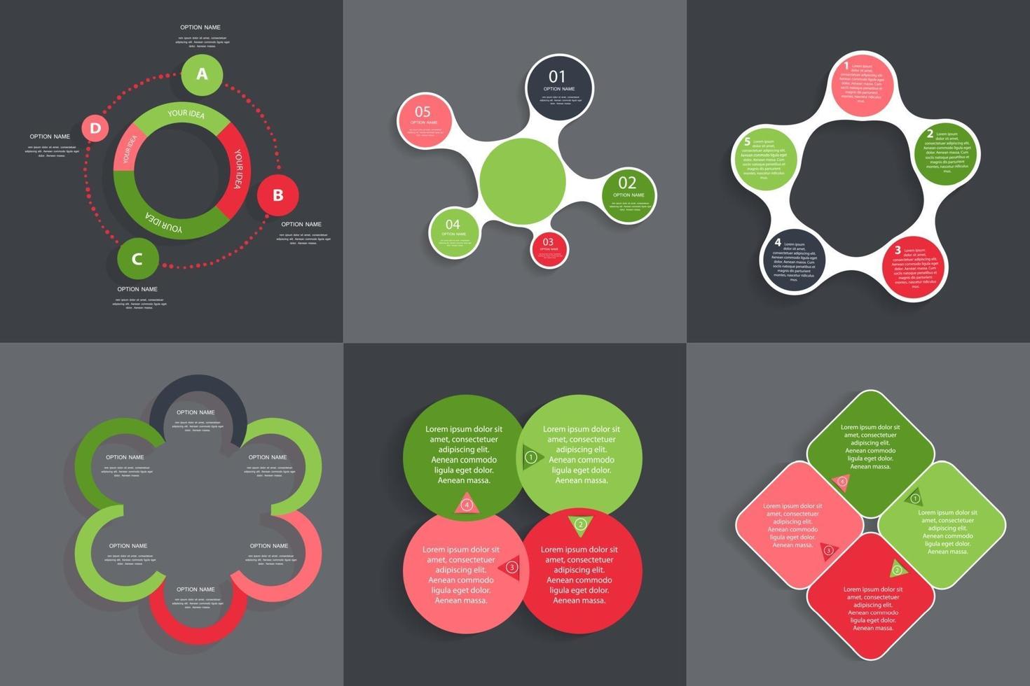 colección de plantillas de infografía para la ilustración de vector de negocio