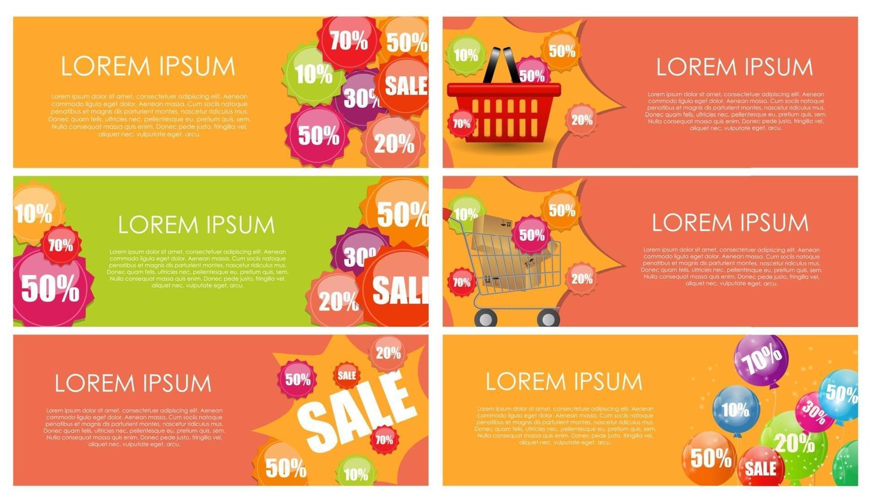 Sale Banner Set with Place for Your Text. Vector Illustration