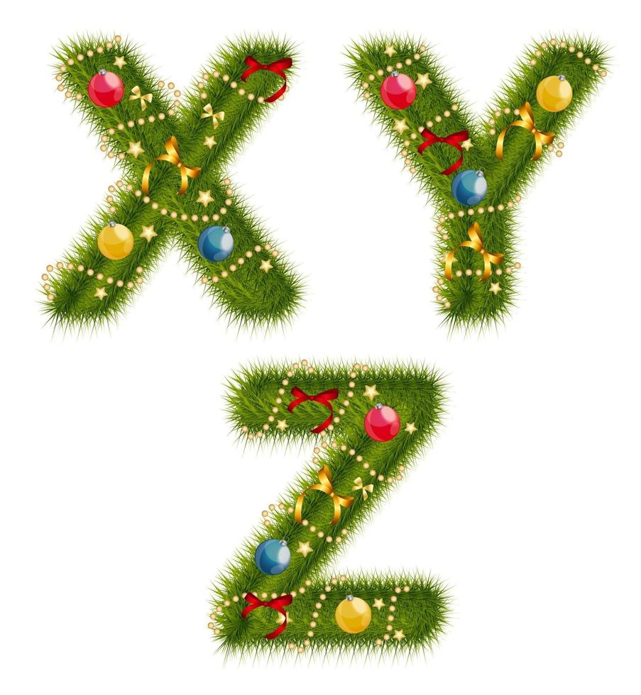Abstract beauty Christmas and New Year Abc. Vector  Illustration