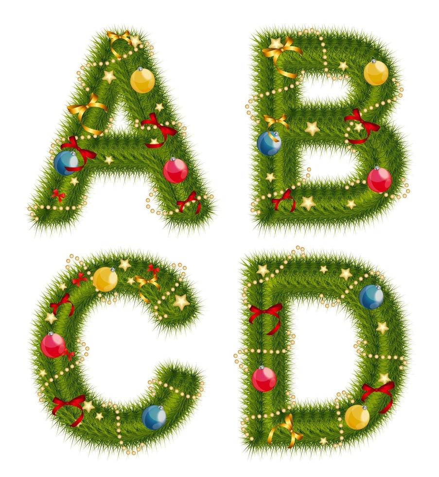 Abstract beauty Christmas and New Year Abc. Vector  Illustration