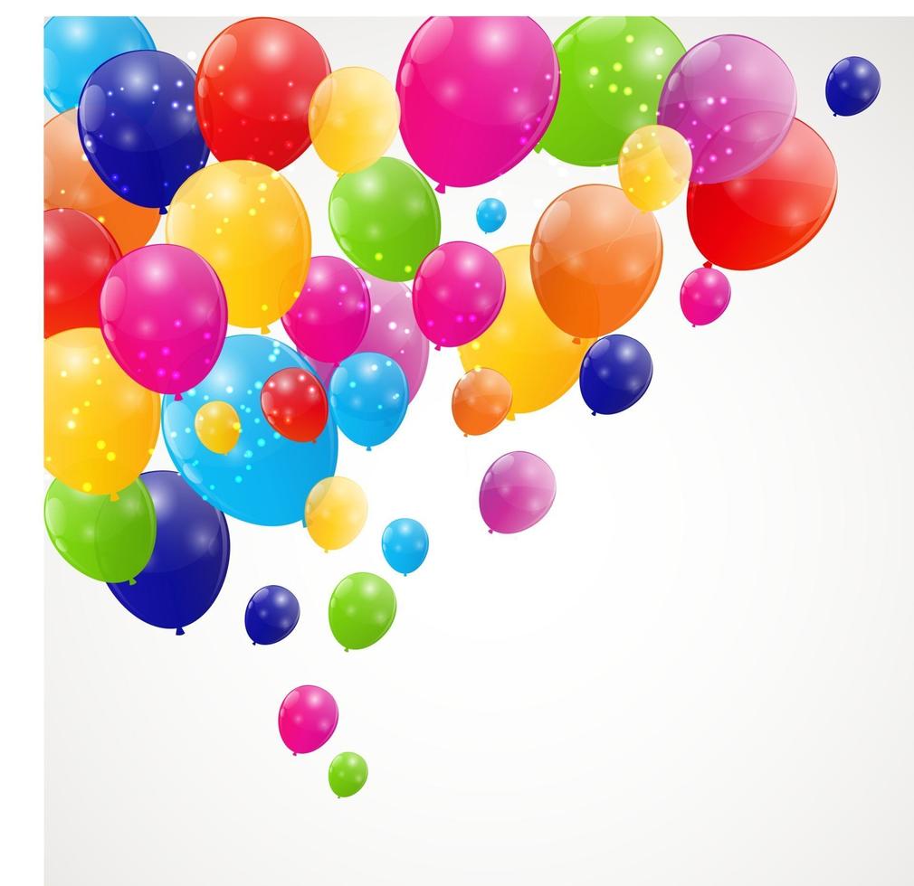 Color Glossy Balloons Background Vector Illustration